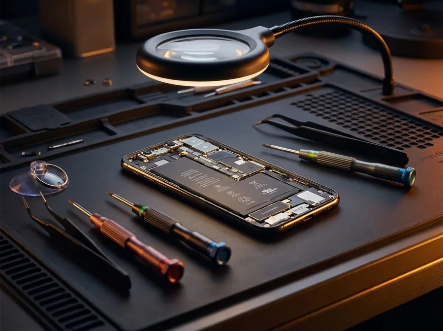 iPhone dibuka untuk repair di workbench profesional - iPhone repair Sungai Petani (SP) di iPRO SP